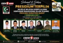 Crew 8 News Ucapkan Selamat kepada Mevrizal dan Kawan-Kawan sebagai Presidium Terpilih KAHMI Sumbar Periode 2026-2031