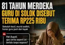 81 Tahun Merdeka, Guru Disebut Terima Rp225 Ribu; Mevrizal: “Pak Bupati, Apa Cerita Seperti Ini Berlalu Tanpa Respons?”