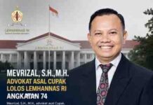 Mevrizal, Advokat Asal Cupak Lolos Lemhannas RI Angkatan 74