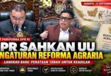 DPR Sahkan RUU Pengaturan Reforma Agraria dalam Rapat Paripurna