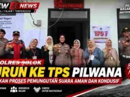 Kapolres Solok Cek TPS Pilwana, Pastikan Pemungutan Suara Aman dan Kondusif