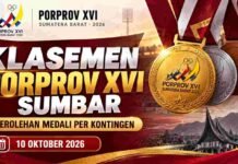 Kota Padang Pimpin Klasemen Porprov XVI Sumbar, Raih 277 Medali