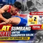 Gulat Sumbang 8 Medali untuk Kabupaten Solok di Porprov XVI Sumbar